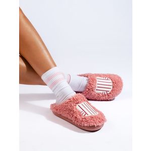 Women's pink Shelvt fur slippers obraz