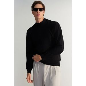 Trendyol Black Regular Fit Half Turtleneck Soft Limited Edition Basic Knitwear Sweater obraz