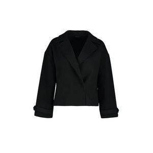 Trendyol Black Oversize Wide Cut Stamped Coat obraz