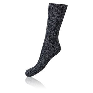 Černé žíhané zimní ponožky s příměsí vlny BELLINDA Norwegian Style obraz