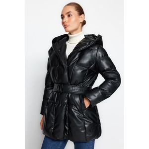 Trendyol Black Premium Oversize péřová bunda s kapucí obraz