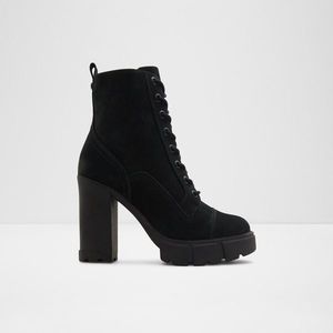 Černé dámské kožené zimní kotníkové boty ALDO Rebel2.0 obraz