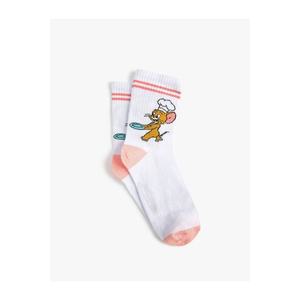 Koton Tom and Jerry Crewneck Socks Licensed Embroidered obraz