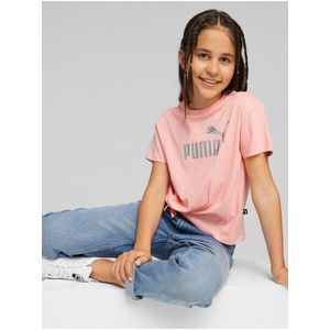 Světle růžové holčičí tričko Puma ESS+ - Holky obraz