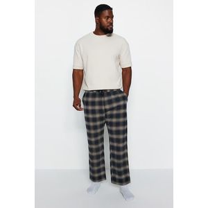 Trendyol černé tkané pyžamové kalhoty ve velikosti plus obraz