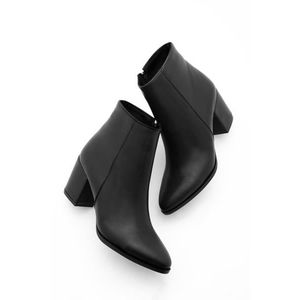 Marjin Women's Heeled Boots &; Booties Pointed Toe Zipper Cerin Black obraz