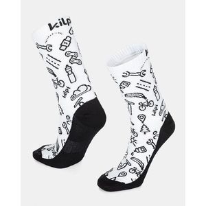 Černo-bílé unisex sportovní ponožky Kilpi FINISHER obraz