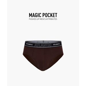 Pánské slipy ATLANTIC Magic Pocket - hnědé obraz