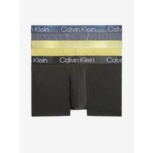 Sada tří pánských boxerek v černé, žluté a šedé barvě 3PK Calvin Klein Underwear obraz
