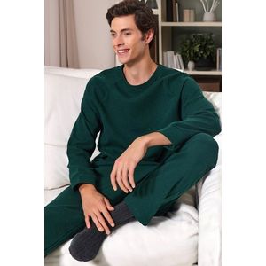 Trendyol Green Regular Fit Waffle Knitted Pajamas Set obraz
