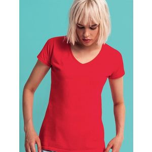 Iconic Vneck Fruit of the Loom Women's Red T-shirt obraz