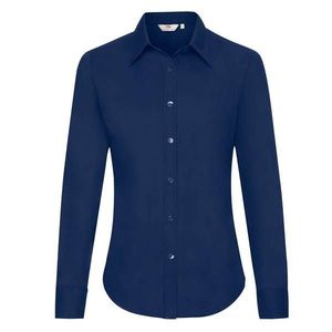 Navy blue classic lady-fit shirt Oxford Fruit Of The Loom obraz