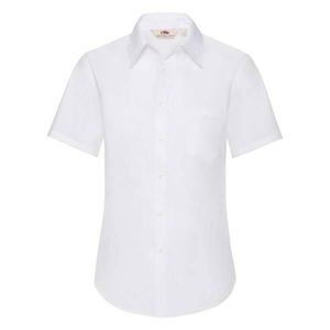 White poplin shirt with short sleeves Fruit Of The Loom obraz