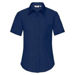 Navy blue poplin shirt with short sleeves Fruit Of The Loom obraz