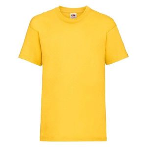 Yellow Cotton T-shirt Fruit of the Loom obraz