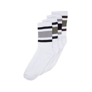 Trendyol 4-Pack White Cotton Striped Socket Socks obraz