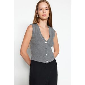 Trendyol šedá prémiová příze / speciální pletený svetr z příze obraz