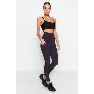 Trendyol Dark Anthracite Matte Full Length Knitted Sports Tights with Extra Tummy Control Layer obraz