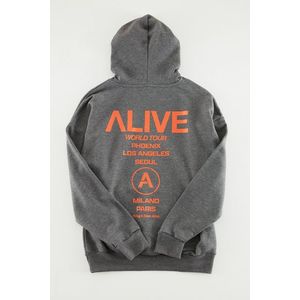 Trendyol Anthracite Melange Oversize/Wide-Fit Hooded Text Printed Back Sweatshirt obraz