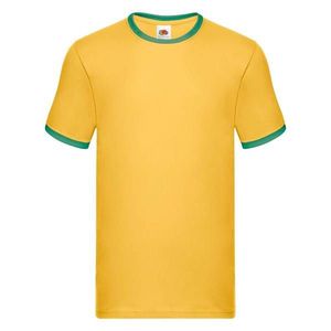 Men's Yellow T-shirt Ringer Fruit of the Loom obraz