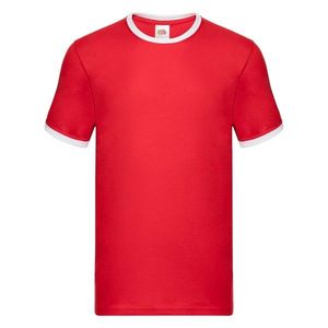 Men's red t-shirt Ringer Fruit of the Loom obraz