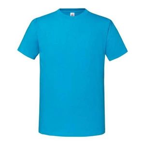 Blue Men's T-shirt Iconic 195 Ringspun Premium Fruit of the Loom obraz