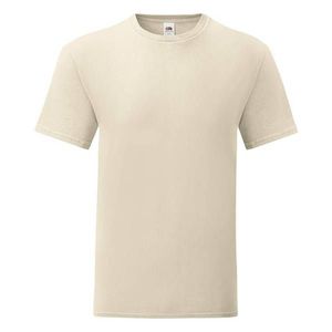 Beige men's t-shirt with combed cotton Iconic sleeve Fruit of the Loom obraz