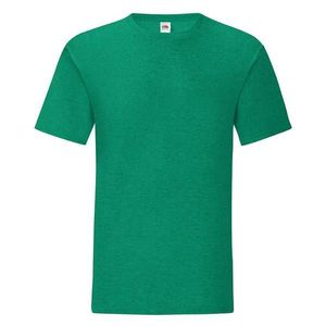 Green men's t-shirt in combed cotton Iconic with Fruit of the Loom sleeve obraz