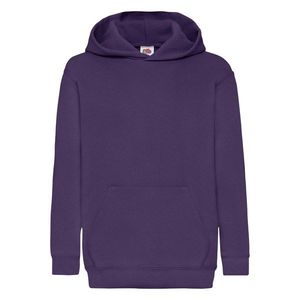 Purple children's sweatshirt Classic kangaroo Fruit of the Loom obraz