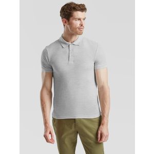 Light Grey Men's Polo Shirt Tailored Fit Friut of the Loom obraz
