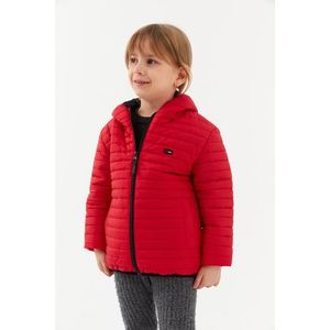 Červený kabát s kapucí od River Club pro dívky, odolný vůči vodě a větru obraz