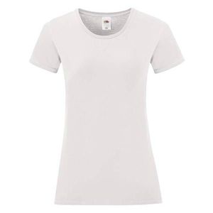 White Iconic women's t-shirt in combed cotton Fruit of the Loom obraz