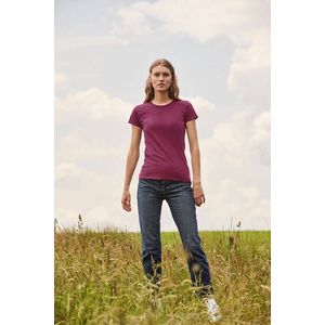 Iconic Burgundy Women's T-shirt in combed cotton Fruit of the Loom obraz