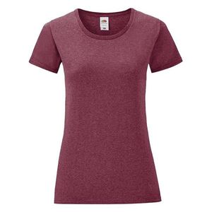 Iconic Burgundy Women's T-shirt in combed cotton Fruit of the Loom obraz