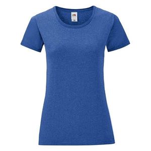 Blue Iconic women's t-shirt in combed cotton Fruit of the Loom obraz
