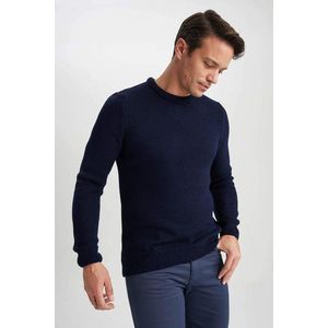 DEFACTO Standardní střih pletený pulovr s kulatým výstřihem obraz