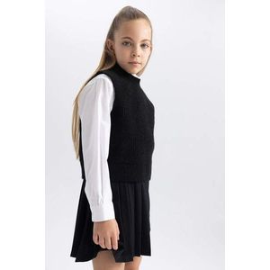 DEFACTO Dívčí pravidelně padnoucí svetr s kulatým výstřihem obraz