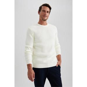 DEFACTO Standardní střih pletený svetr s kulatým výstřihem obraz