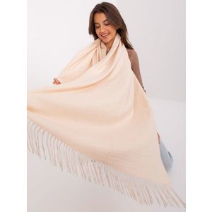 Světle béžový dámský šátek s třásněmi obraz
