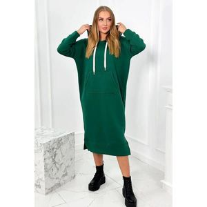 Dlouhé zelené šaty s kapucí obraz