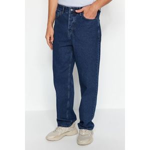 Trendyol Pánské Námořnická modrá Baggy Fit Jeans Džínové kalhoty obraz