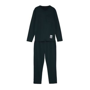 Trendyol Green Regular Fit Label Detailed Knitted Pajamas Set obraz