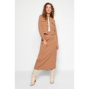 Trendyol Camel Pocket Bomber Jacket-Skirt Woven Fabric Two Piece Set obraz