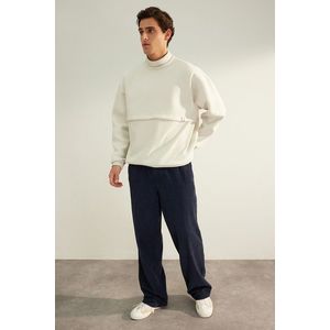 Trendyol Limited Edition Stone Oversize / Wide Cut Labeled Fleece Inside Thick Sweatshirt obraz