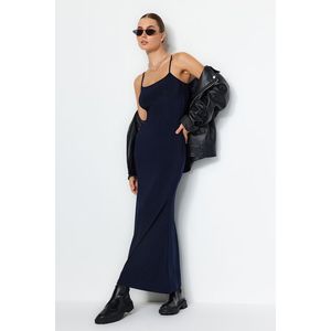 Trendyol Navy Blue Fitted Strappy Flexible Maxi Knitted Pencil Dress obraz