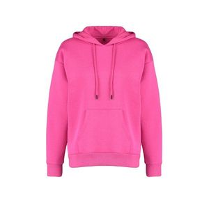 Trendyol Fuchsia Thick Fleece Inside Oversize/Wide Fit with a Hooded Basic Knitted Sweatshirt obraz