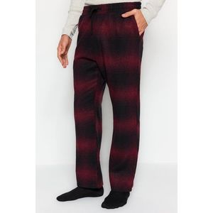 Pánské černé kostkované pohodlné pyžamové kalhoty Trendyol s tkaným vzorem dřevorubce. obraz
