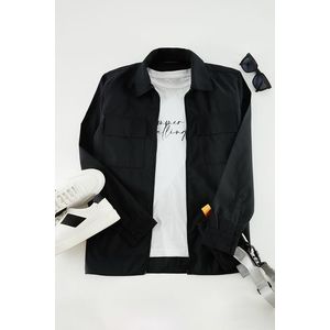 Trendyol Black Regular Fit Technical Fabric Shirt obraz