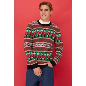 Trendyol Multi Color Regular Fit Crew Neck Christmas Knitwear Sweater obraz