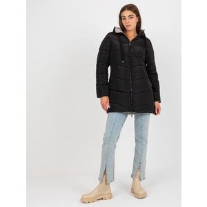 Černo-béžová oboustranná zimní bunda s kapucí obraz